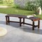 Costway Patio Curved Bench Carbonized Wood Dining Bench for Round Table 710 LBS Max Load